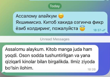 RusYaz kitobi haqida o‘quvchi fikri